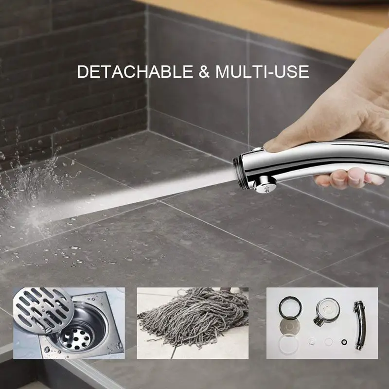 

New Handheld Shower Head High Pressure Chrome 3 Spary Setting with ON/OFF Pause Switch Water Saving Adjustable Luxury Spa Detach