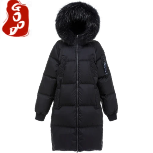 

Куртка мужская зимняя на утином пуху с натуральным мехом енота, Корейская теплая Модная пуховая парка, модель LW2307, 2021