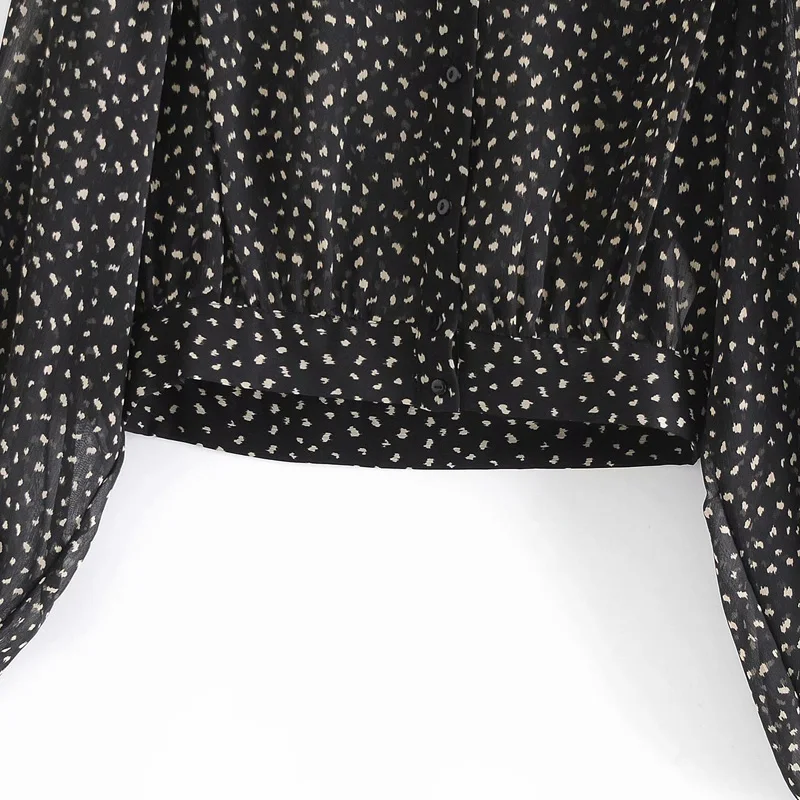 

Women Summer Vintage Blouses and Tops Shirts 2020 Long Sleeve O-Neck Chiffon Print Thin Female Fashion Sexy Top Smock Blusas