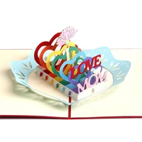 10pcs i love mom 3d pop up flowers card creative 3d cards mothers day birthday thanksgiving greeting cards for women lady