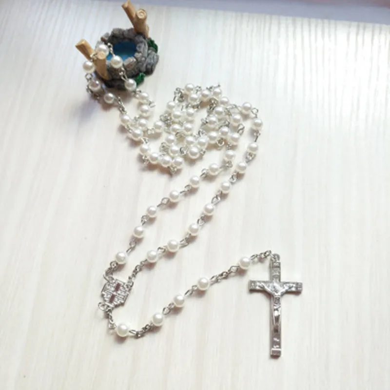 Модные ювелирные изделия из жемчуга четки Девы Марии колье в винтажном стиле с