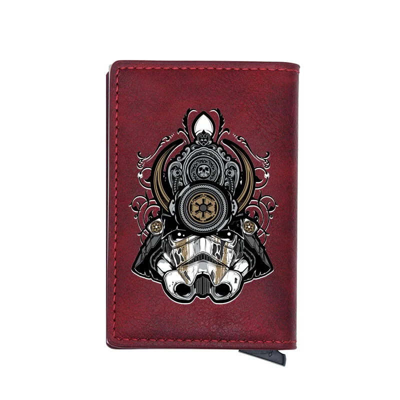 

Vintgae Alien Wars Design Black Digital Printing Leather Mini Card Holder Wallet Charm Men Women Small Money Bag Gift