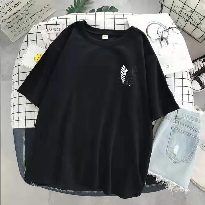 

Attack on Giant Japanese Anime T-shirt Men and Women Cartoon T-shirt Casual Streetwear T-shirt Couple Top Tee Men and Women