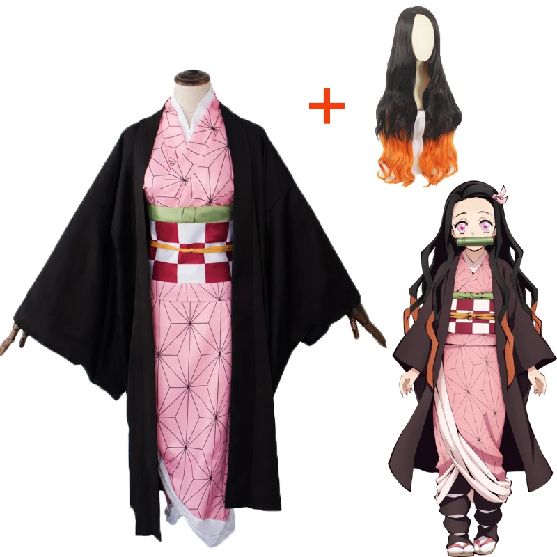 Аниме Демон Истребительница Kimetsu без Yaiba камадо Nezuko Косплэй костюм японские