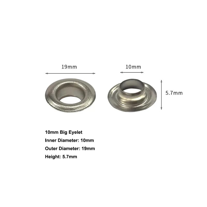 

10mm Nickel Plated Eyelets (5 Bags, Total 5000pcs) Factory Price Grommets / Buttonholes / Rings / Buttons