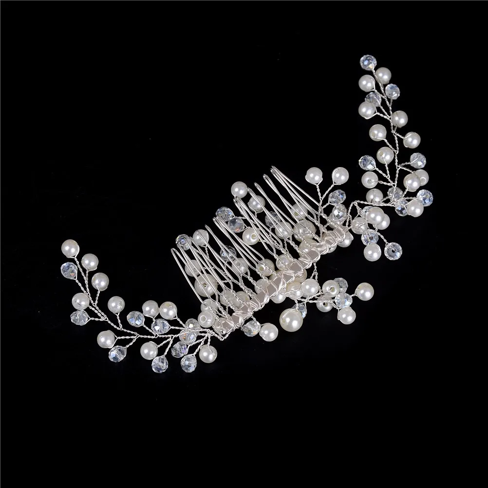 

Bride Hair Comb Wedding Headwear Pearl Women Jewelry Hair Accessories Girls Headpiece Head Decoration Hair Style Tool