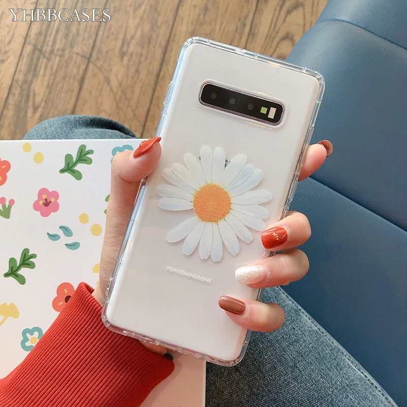 YHBBCASES Мультяшные S10 хризантемы кристально чистые мягкие чехлы для Samsung Note 10 8 9 Galaxy