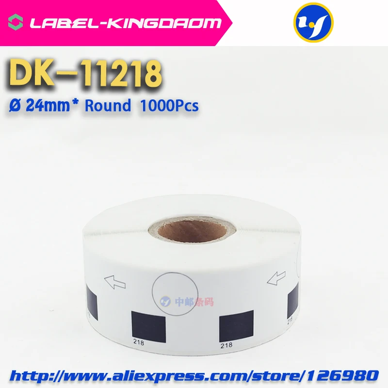 7 Refill Rolls Compatible DK-11218 Label Diameter 24mm Round 1000Pcs for Brother Printer QL-700/710/720 DK-1218 | Компьютеры и офис