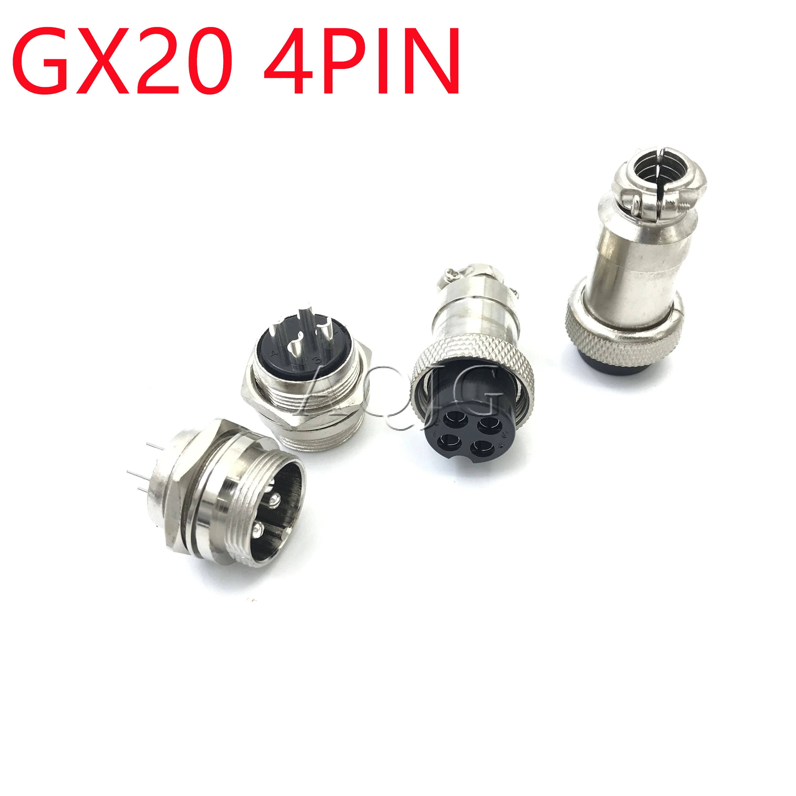 

20mm GX20 4Pin Male Plug + Female Socket Circular Aviation Wire Panel L94-100Y Connector GX20 4Pin Aviation Adapter