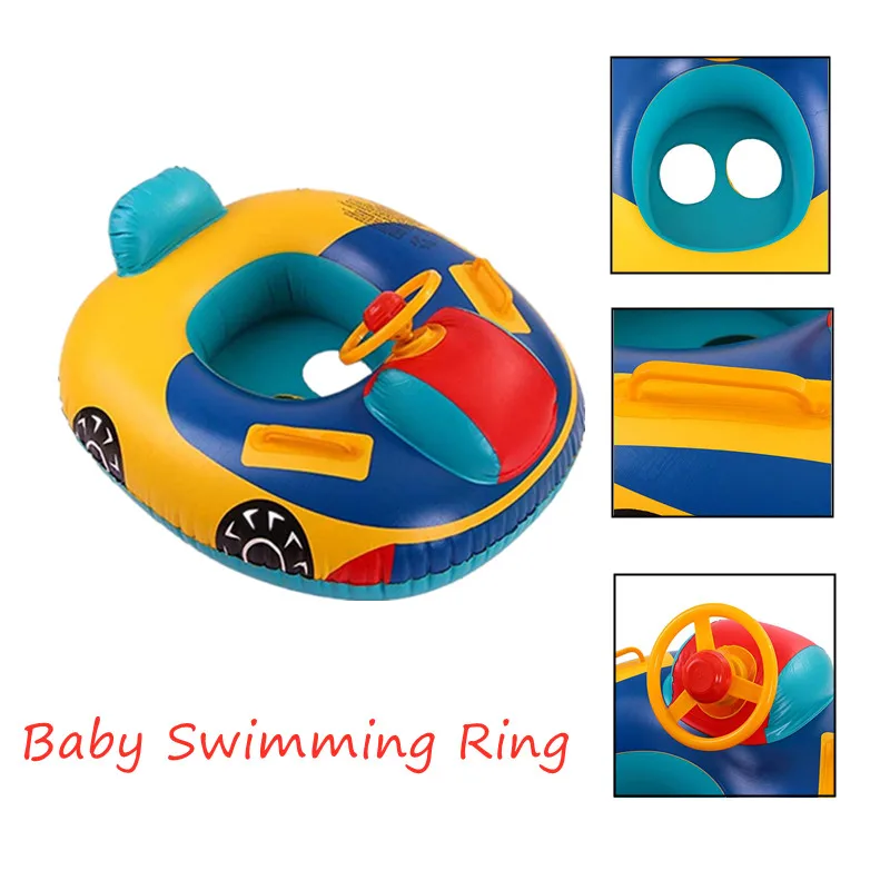 

Foldable Summer Baby Inflatable Pool Ring Lap Swim Seat Float Boat Baby Swim Pool Toys Car Ride Boat Infant Swimming Aid Trainer