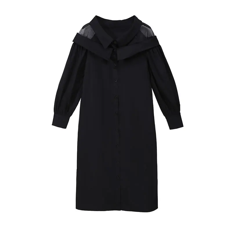 Женское Сетчатое платье XITAO однобортное в Корейском стиле с открытыми плечами и