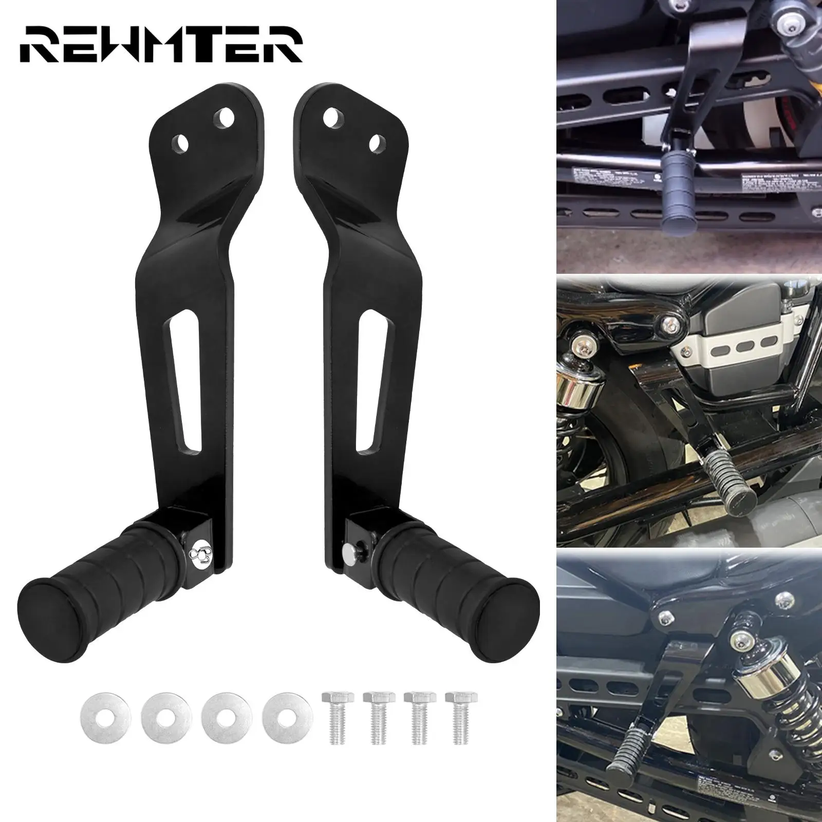 

2xMotorcycle Black Rear Passenger Footpegs Footrest Pedal For Yamaha Bolt 950 XV950 XVS 950 SPEC R/C 2013-2019 2018 2017 2016