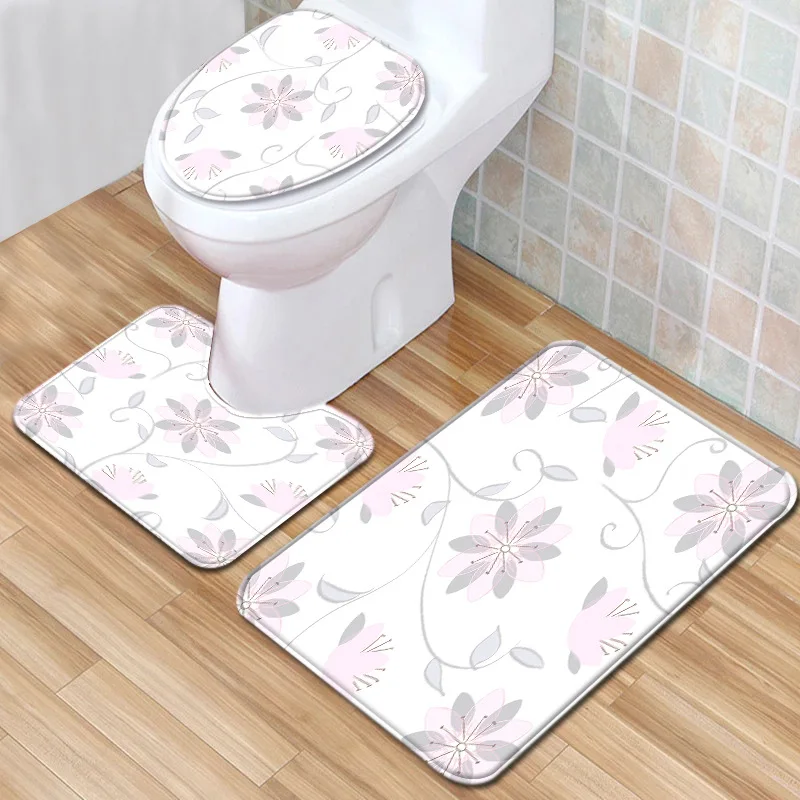 Zeegle 3 шт. коврик для ванной комнаты Набор фланель мягкая нежная Туалетная