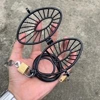 double lock design chastity cage device cock bird cage with 3 size rings penis ring lock sex toy for men 18 adult games sex shop