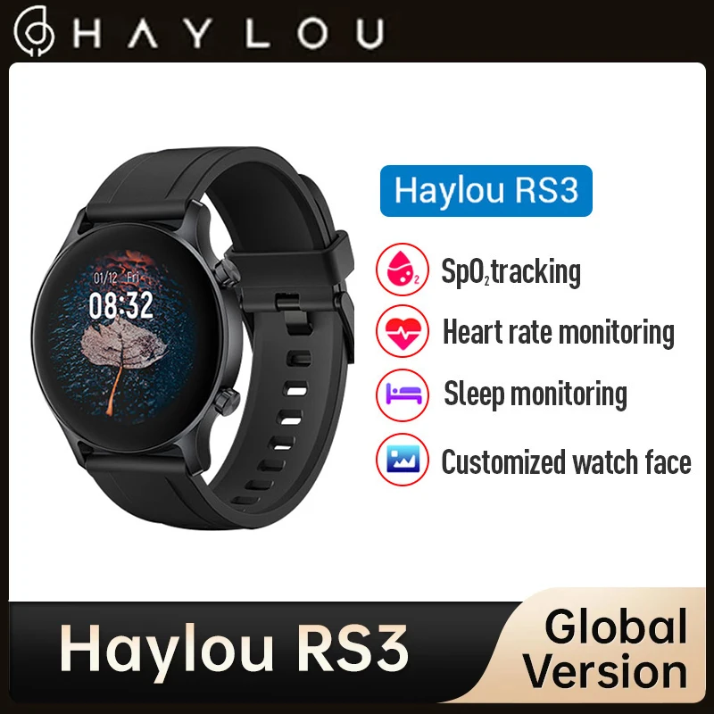 Haylou RS3 LS04 Smart Watch 5ATM waterproof SmartWatch GPS 12-inch AMOLED Screen Heart Rate Monitoring FunctionLong Time Battery