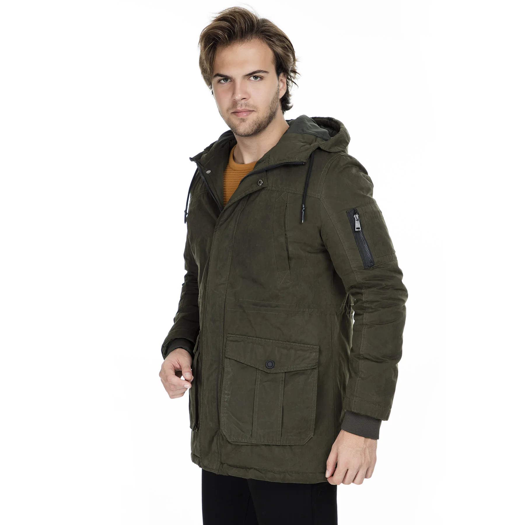 Пике пальто с капюшоном Мужское Альфреда|Мужские парки| |