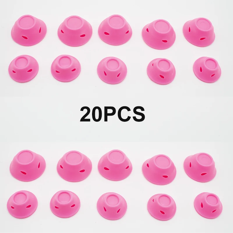 20pcs pink Термо бигсиликоновые бигуди для волос резиновые плойка для волос для силиконовые бигуди на длинные волосы мягкие волшебные бигуди для ухода за волосами для бигуди Спящая без тепла мягкий резиновый силиконовый бигуди - Цвет: 20pcs pink