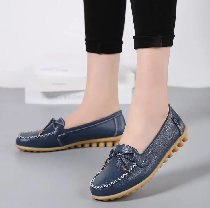 2021 New Women Genuine Leather Women's Flats Casual Shoes Women Shoes Gao01
