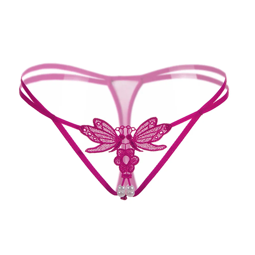 Womail Butterfly Lace Design Lingerie Femme Sexy Knickers G-string Pearl Low Waist Hollow Out Panties Solid | Тематическая одежда