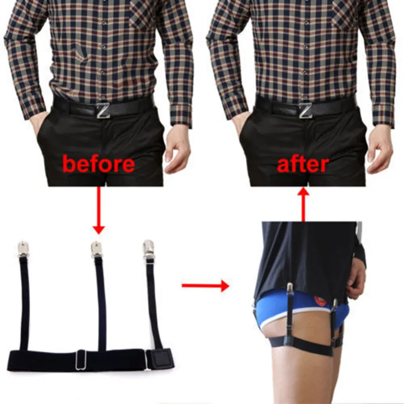 

New Men 2pcs/Pair S Holders Hidden Suspenders - Keeping Your Shirt Tucked In All Day Nv Clothing Accessories