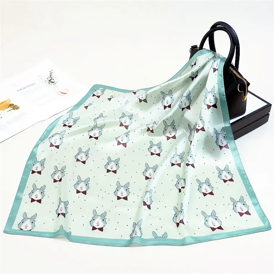 2021 новый дизайн мультяшный кролик брендовый квадратный шарф женский платок