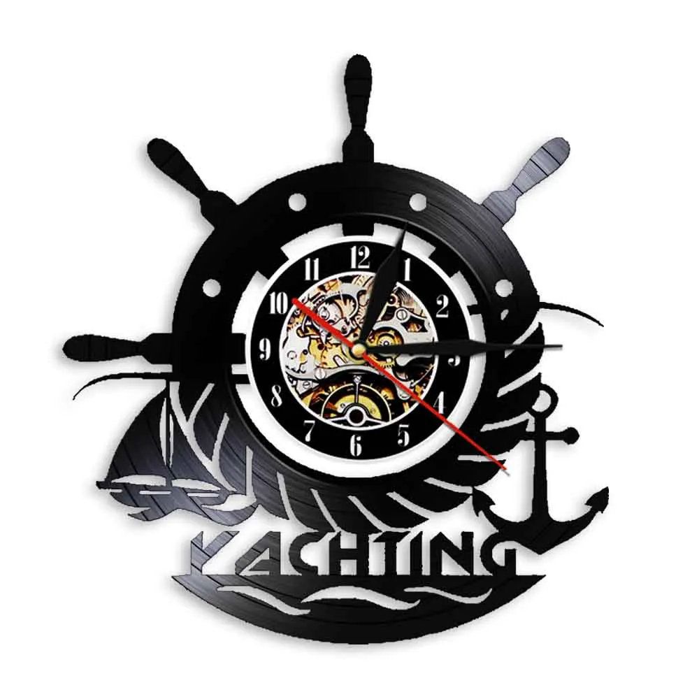 Настенные часы с виниловой пластиной для яхт домашние украшения классические