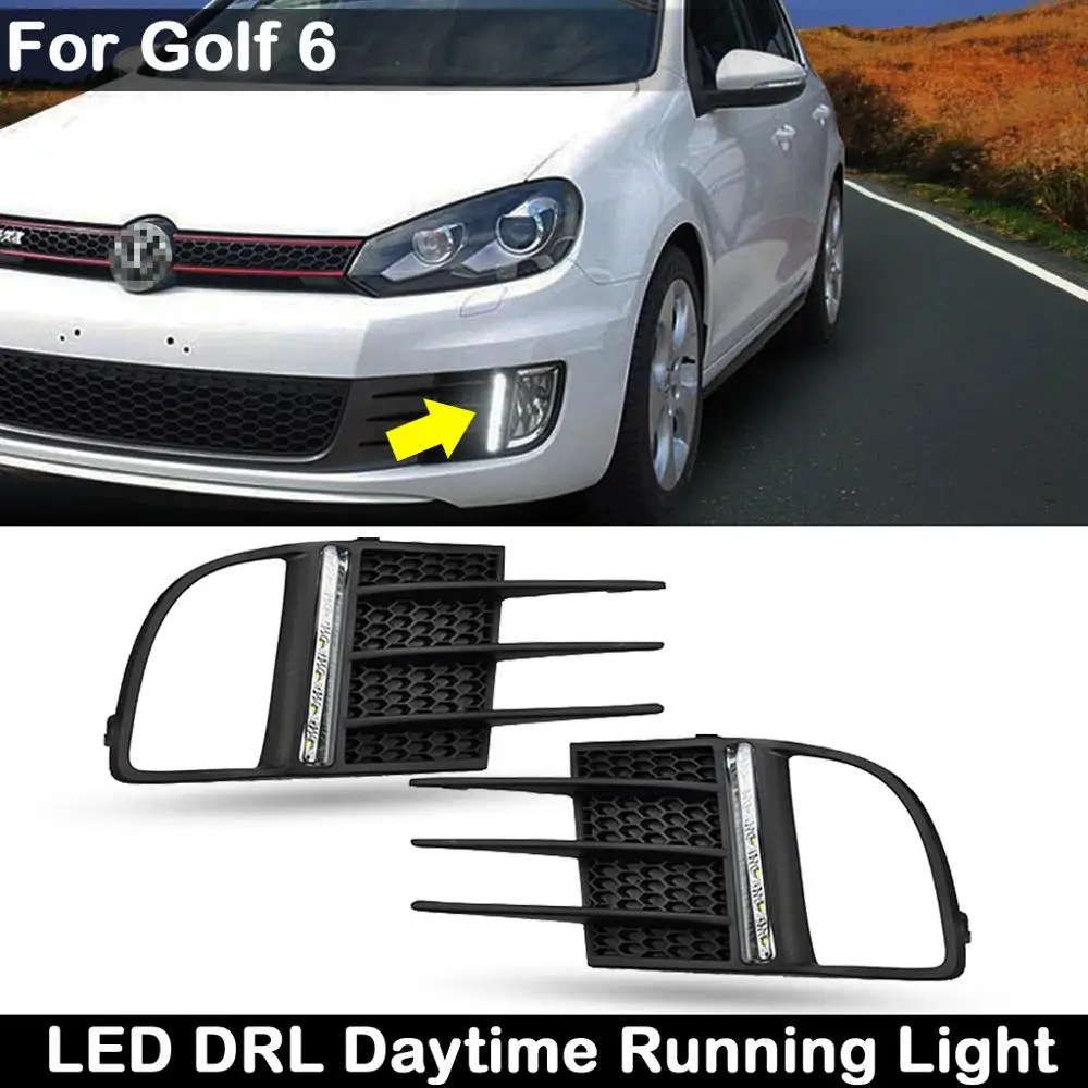 Дневсветильник ходовые огни для VW Golf VI GTI 2009 2012 2 шт.|Сигнальная лампа| |