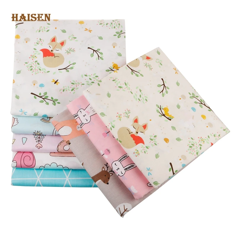 Haisen 8 узоров 100% хлопок саржевая ткань с принтом пэчворк мультяшная лиса серия для
