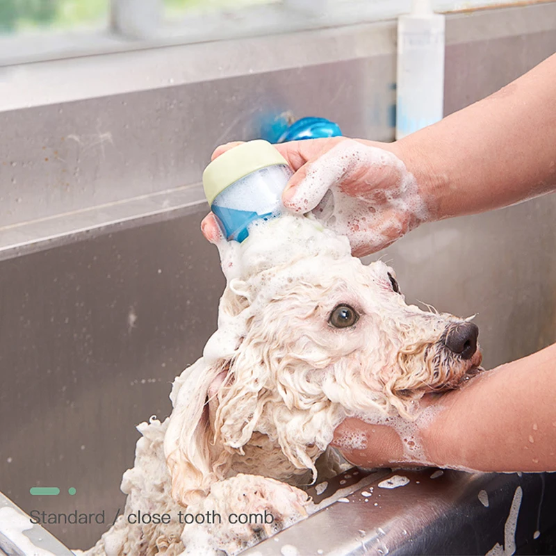 

Two Combs Selected Pet Bath Silicone Dog Comb Tool Pet Hair Remover Brush For Puppy Cat Shampoo Wash Cleaner Massage Grooming