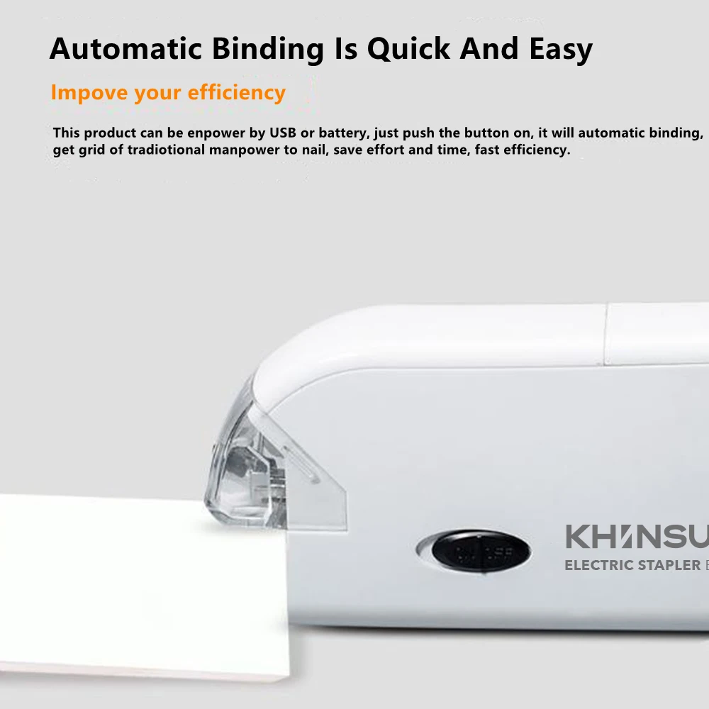 Khinsun Electric Stapler Stationery Automatic No.10 Staples School Paper Office | Канцтовары для офиса и дома