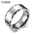Tigrade, 8 мм, мужское кольцо из карбида вольфрама, серебряный цвет, волнистая форма, полированные кольца для помолвки, вечерние ювелирные изделия, anel masculino