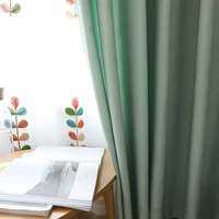 simple modern curtains for living room bedroom plain engineering curtains fabric thick cotton linen shade velvet linen curtains