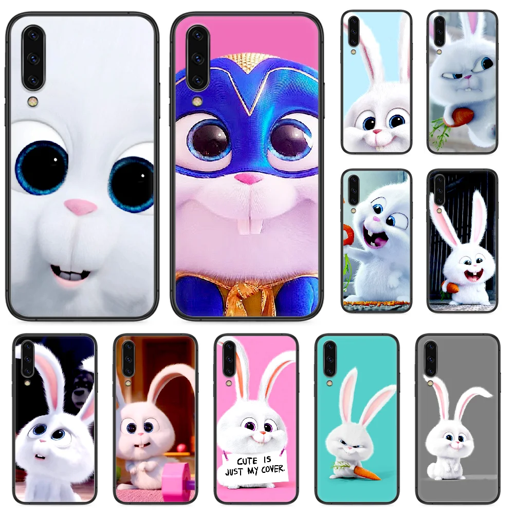 

Pet Cute Little White Rabbit Phone case For Samsung Galaxy A 3 5 7 8 10 20 20E 21S 30 30S 40 50 51 70 71 black cell cover tpu
