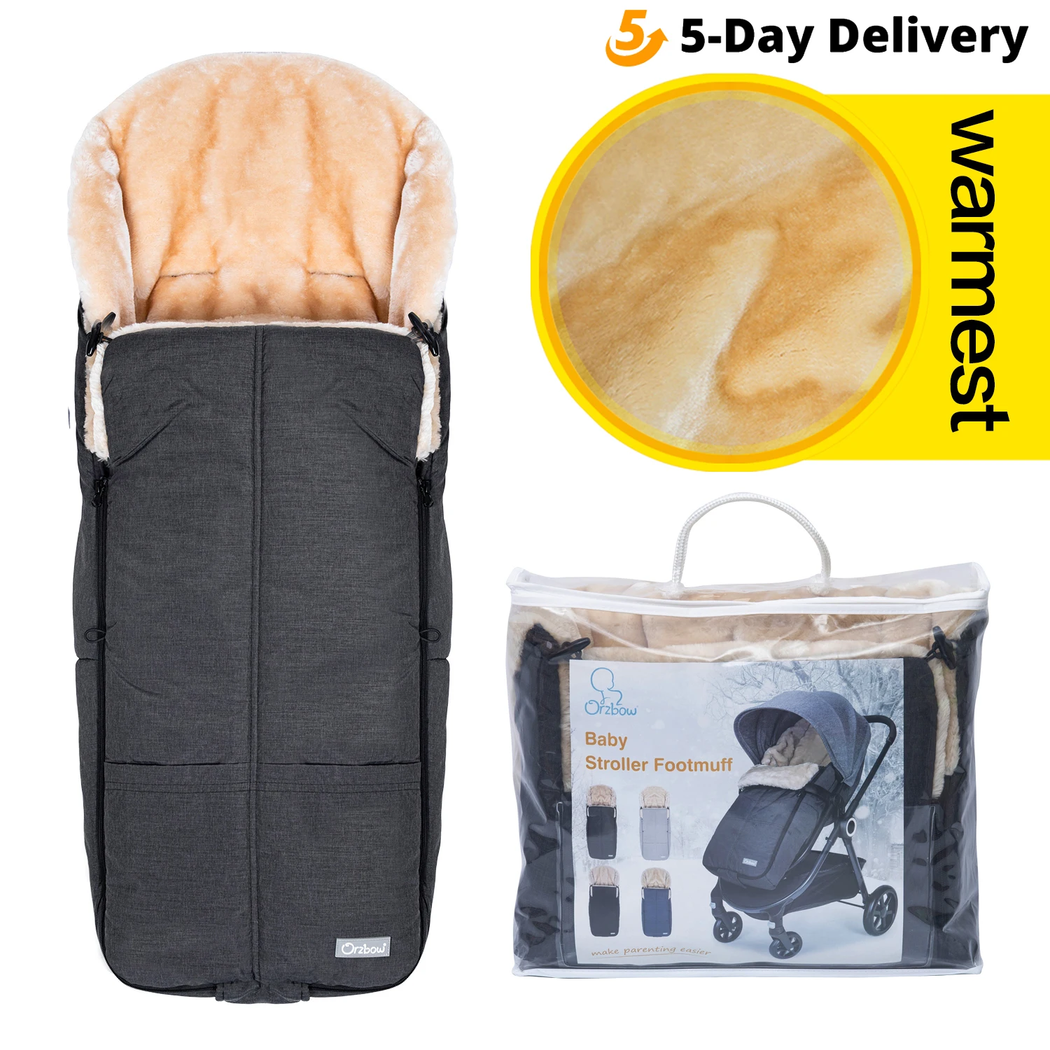 

Orzbow Luxury Baby Stroller Sleeping Bags Warm Children Stroller Footmuff Bunting Bags kids Newbron Cocoon Envelope Waterproof
