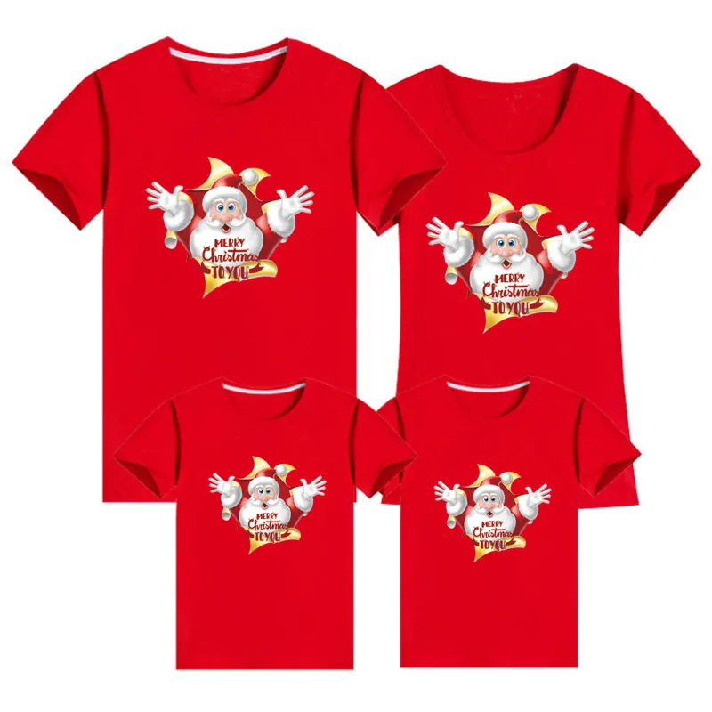 

Merry Christmas Family Matching Tshirt Mommy Daddy Daughter Son Funny Match T-shirt Clothes Mom Dad Kids Baby Outfit