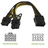 8 pin to dual 8 62 pin pci express power converter cable for graphics gpu video card pcie pci e vga splitter hub power cable