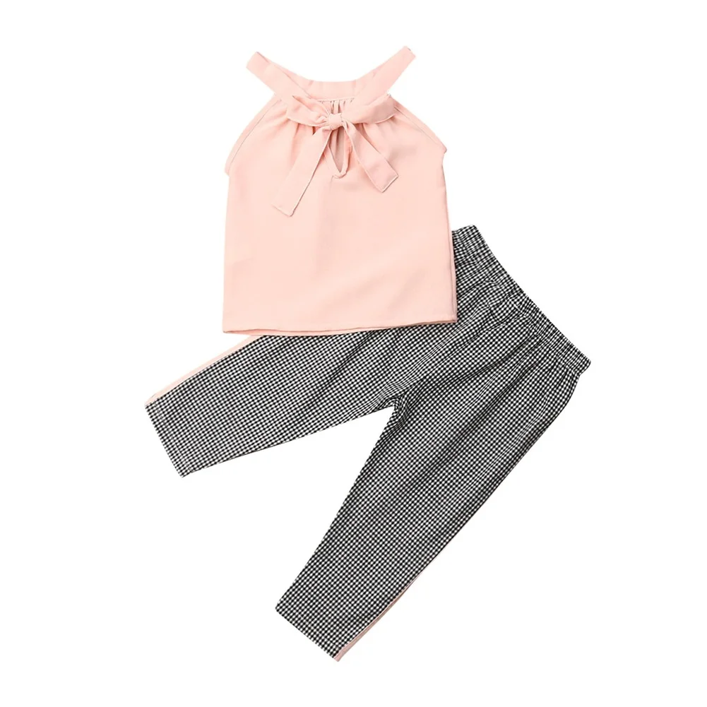 Emmababy 2019 новый летний комплект одежды для маленьких девочек розовый шифоновый топ