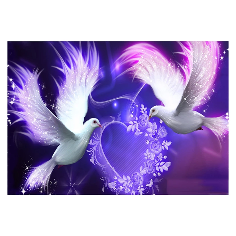 

5D DIY бриллиантовый рисунок Рождество украшение «голубь любви» вышивка Стразы домашний Декор подарок ручная работа jx446
