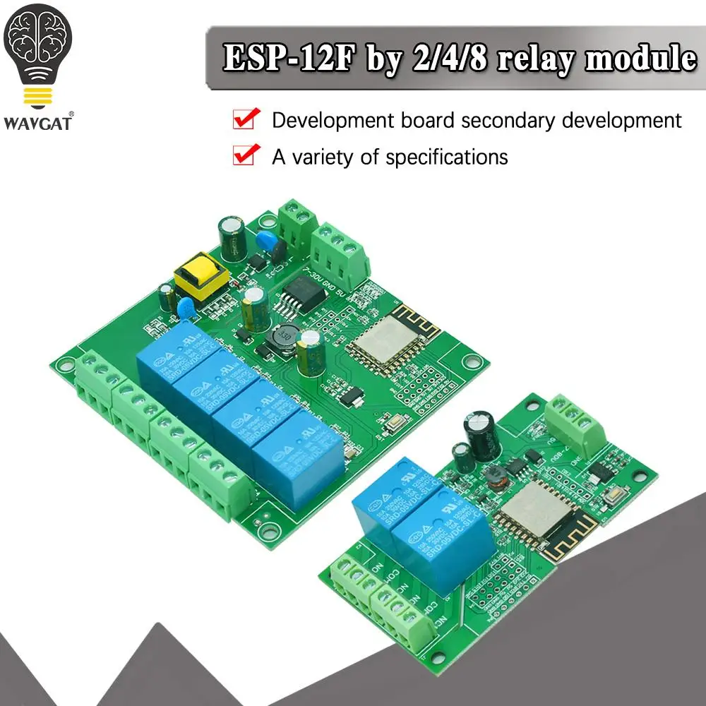 Беспроводной Wi-Fi релейный модуль ESP8266 2/4/8 каналов Стандартная плата для