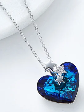 

YVV01 Full Gem Star Pendant Necklace Valentine Eye Zircon Item Round Female