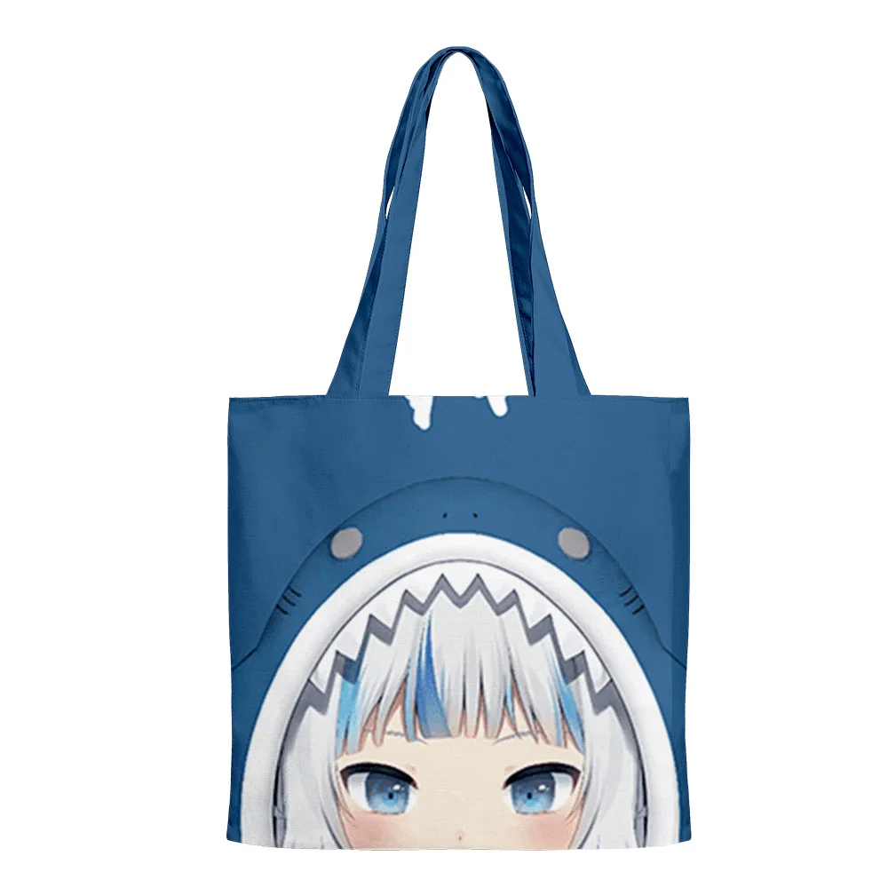 

Gawr Gura мультфильм анимация большая емкость отдых на одно плечо Холщовая Сумка