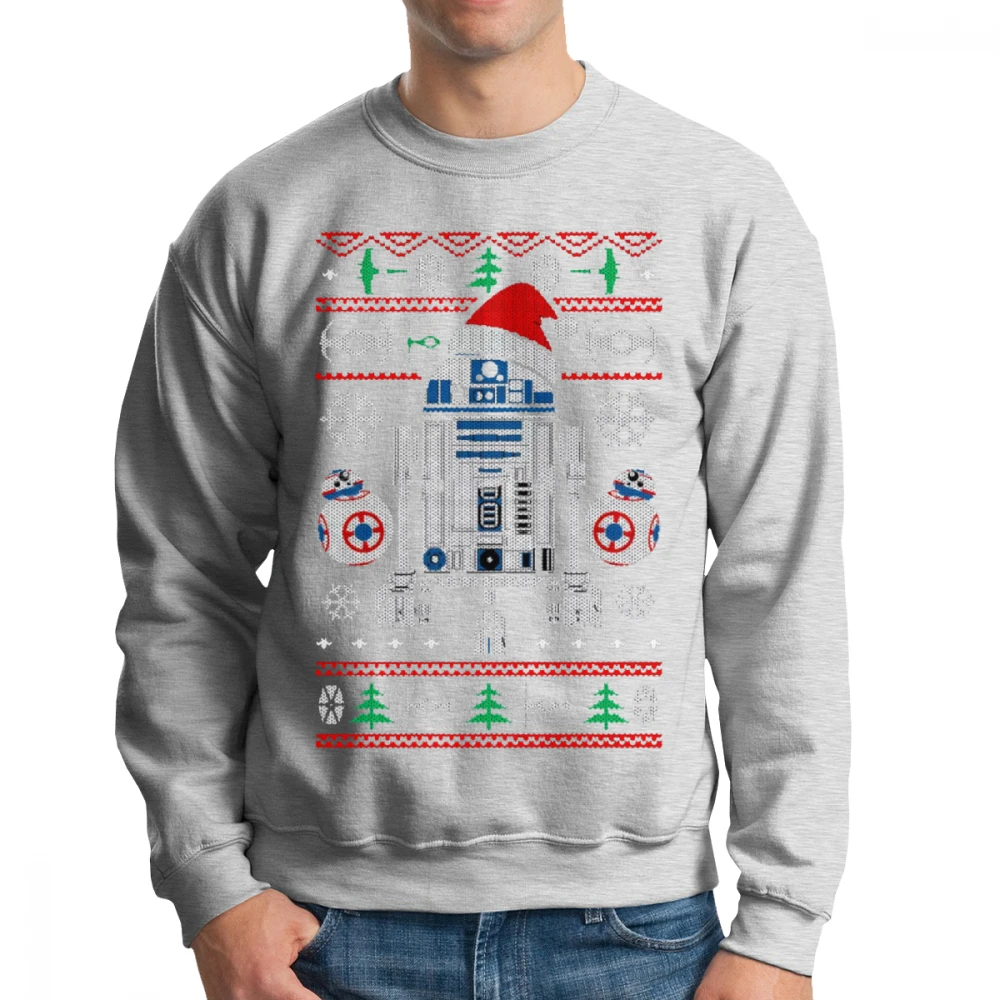 R2d2 Рождество Звездные войны мужские толстовки с длинным рукавом случайный хлопок винтажный пуловер