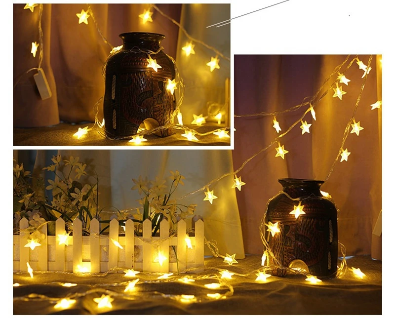 Рождественская сказочная гирлянда с питанием от батарейки СВЕТОДИОДНАЯ