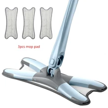 Congis Manual Hand Wash Free Flat Floor Squeeze Mops for House Cleaning X Type Mop with Microfiber Pads Kitchen Cleaning Tools