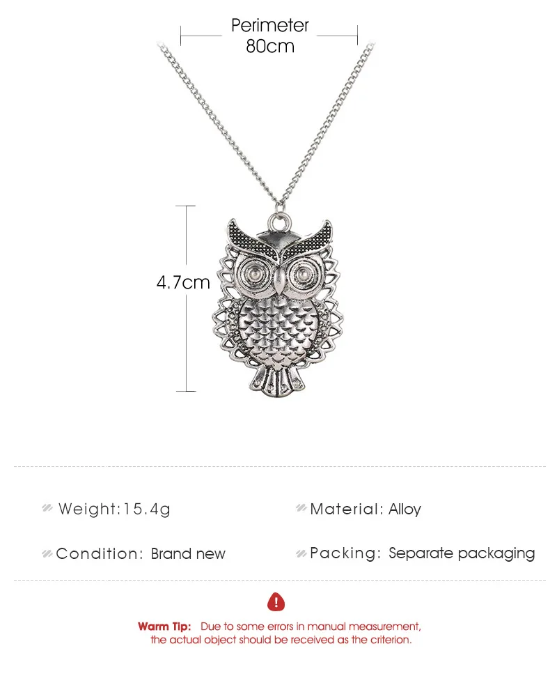 

New Fashion OWL Animal Necklaces for Women Long Sweater Chain Necklace Hollow Pendant Necklace Female Goth Jewelry