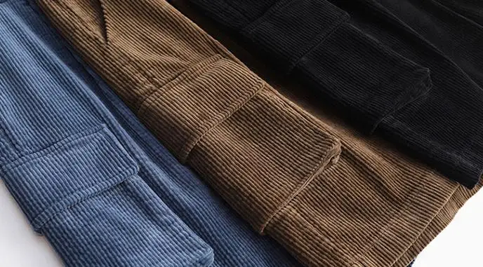 Женские вельветовые шорты с высокой талией и карманами повседневные широкие