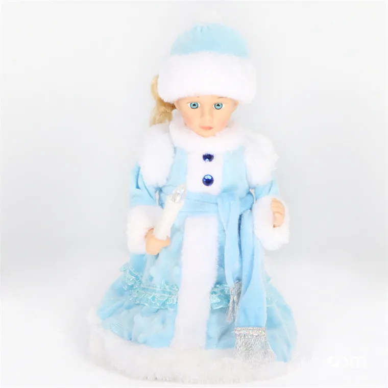 Русская версия Снежная кукла деда мороза говорящие игрушки электрическая