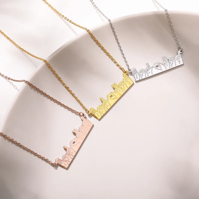 Забавные ювелирные изделия ожерелья с минималистичными жестами для женщин и