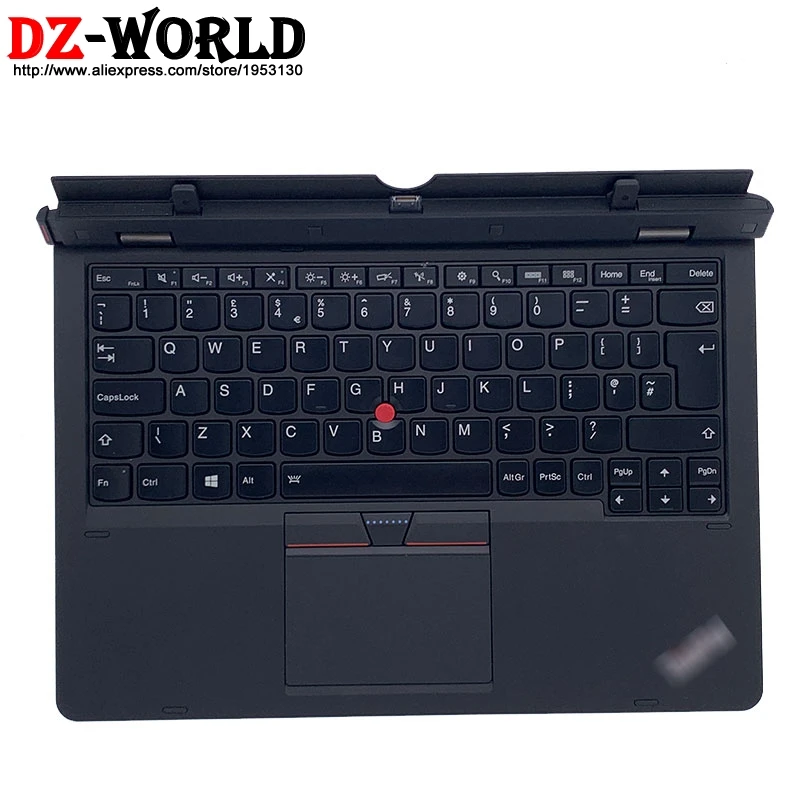 Stacja dokująca brytyjska angielska klawiatura bazowa z baterią Touchpad dla Lenovo ThinkPad Helix Gen 2 20CG 20CH Ultrabook Pro 03X7076