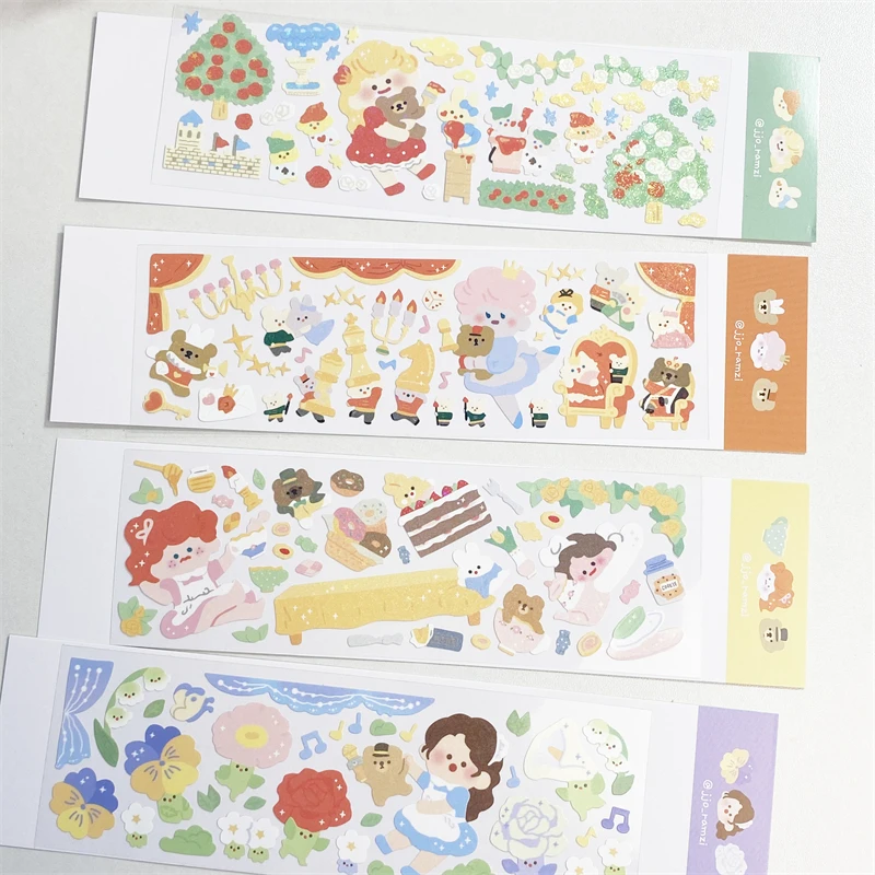 

1pcs Ins Cute Cartoon Ballerina Girl Laser Sticker Creative Colorful Decoration Journal School Supplies Kawaii Korean Stationery